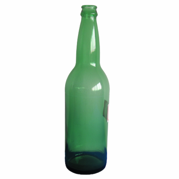 Long neck beer bottles in green glass, holding 12 ounces (355 ml) and featuring pry-off crowns