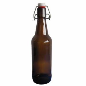 500ml Amber Glass Swing Top Beer Bottle - Front View