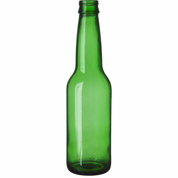 Emerald Green Glass Beer Bottle - 12 oz. (355 ml) - Front View