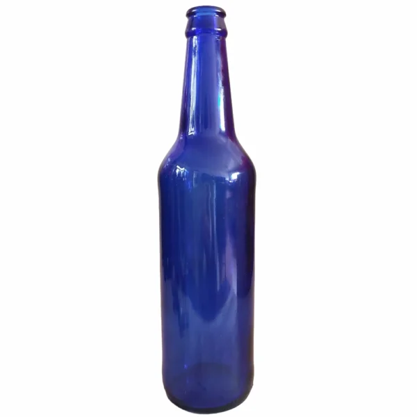 Brewery-utilized blue glass bottle