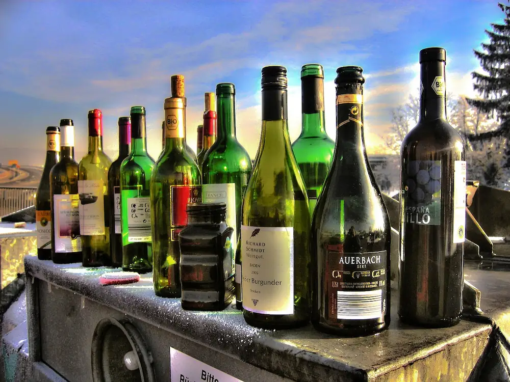 Different wine glass bottles