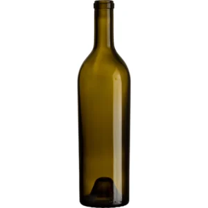 750ml Antique Green Bordeaux Wine Bottle - Front View
