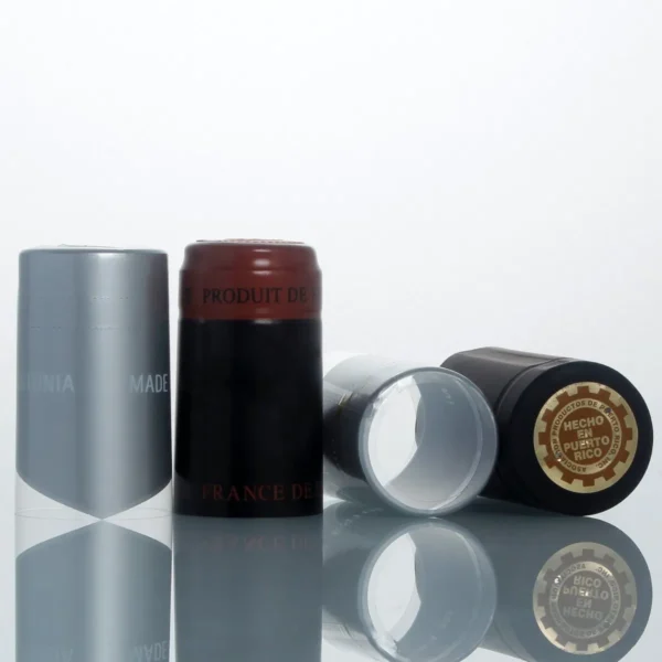 Customized Logo Printing Embossed Wine Bottle PVC Metal Heat Shrink Capsules