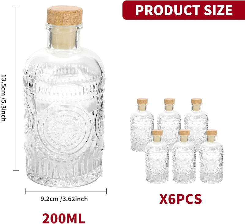 200ml Clear Glass Bottles