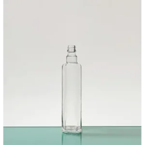 250ml Unique Square Shape Super Flint Glass Cognac Bottle with Guala Stopper