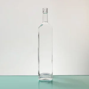 700ml Oblong Engraved Cork-Closed High Clarity Flint Glass Rum Bottle