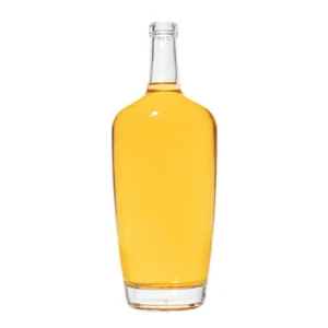 750ml Oval shape Extra White Flint Glass Gin Bottle