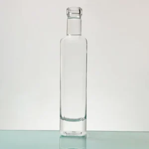 Distinctive 250ml Square Rum Bottle in Clear Extra White Flint Glass