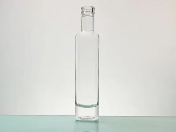 Distinctive 250ml Square Rum Bottle in Clear Extra White Flint Glass