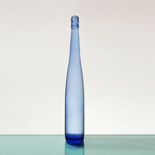 Elegant Oval Shape 700ml Blue Glass Vodka Bottle