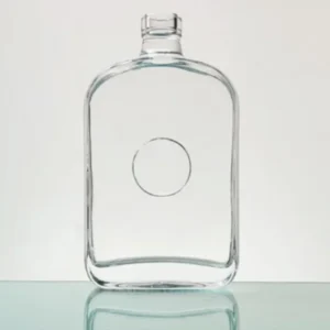 Luxurious 450ml Rectangular Cognac Bottle with Screw Neck in Extra White Flint Glass