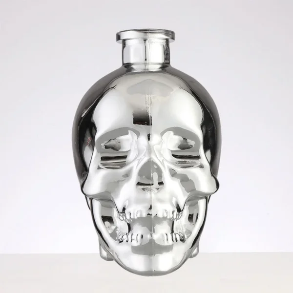 Skull-Shaped Shot Decanter Vodka Glass Bottle with Screw Cap