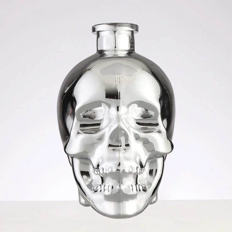 Skull-Shaped Shot Decanter Vodka Glass Bottle with Screw Cap